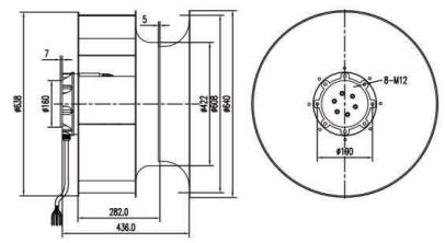 后倾式樱桃视频在线播放官网入口YWFB630外形尺寸图2